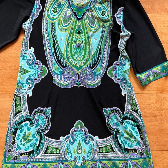 Sandra Darren Black Paisley Print Dress - Picture 3 of 7